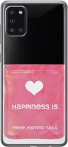 Samsung Galaxy A31 hoesje siliconen - Nagellak - Soft Case Telefoonhoesje - Print / Illustratie - Roze
