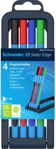 Schneider - balpen - Slider Edge - etui - 4st - basic - S-152273