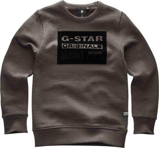 G-Star RAW Jongens sweaters G-Star RAW SWEAT SHIRT antraciet 140 | bol.com