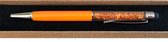 Stylus pen Oranje | Stijlvolle Styluspen met Swarovski Design Kristallen | Zwarte Inkt