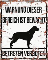 D&D Waakbord / Warning sign square rottweiler de Wit 20x25cm