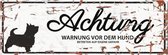 D&D Waakbord / Warning sign terrier de Wit 40x14cm