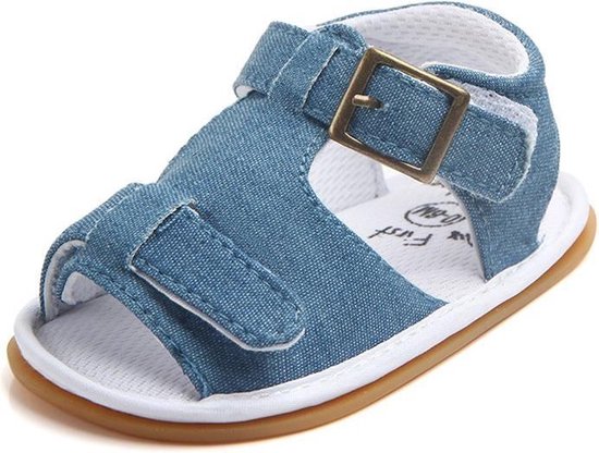 Jeans look sandalen - Textiel - Maat 18 - zool 0 tot 6 maanden | bol.com