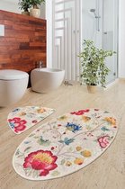 Nerge.be | Arya -  60x100 - 50x60 | 1 Set, 2 Sets Badkamerkleden en Matten Sets | Badmatten voor Bad Antislip | Badkamermatten | Antislip Badmatten voor Bad. Antislip Douchematten