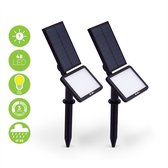 Pakket van 2 spots op zonne-energie, 48 LED, waterbestendig