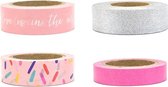 Partydeco - Decoratief tape - mix - Candy
