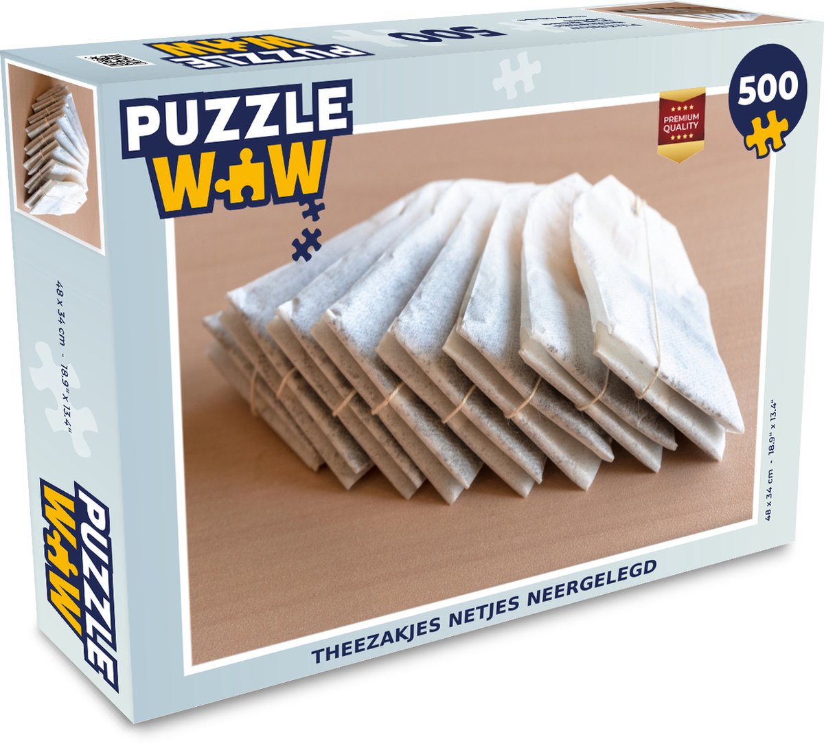 Afbeelding van product Puzzel 500 stukjes Theezakjes - Theezakjes netjes neergelegd - PuzzleWow heeft +100000 puzzels