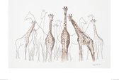 Aimee Del Valle Poster - Giraffen - 60 X 80 Cm - Multicolor