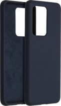 Accezz Hoesje Geschikt voor Samsung Galaxy S20 Ultra Hoesje Siliconen - Accezz Liquid Silicone Backcover - Donkerblauw