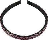 Haarband Diadeem Fantasie Print Zwart Roze