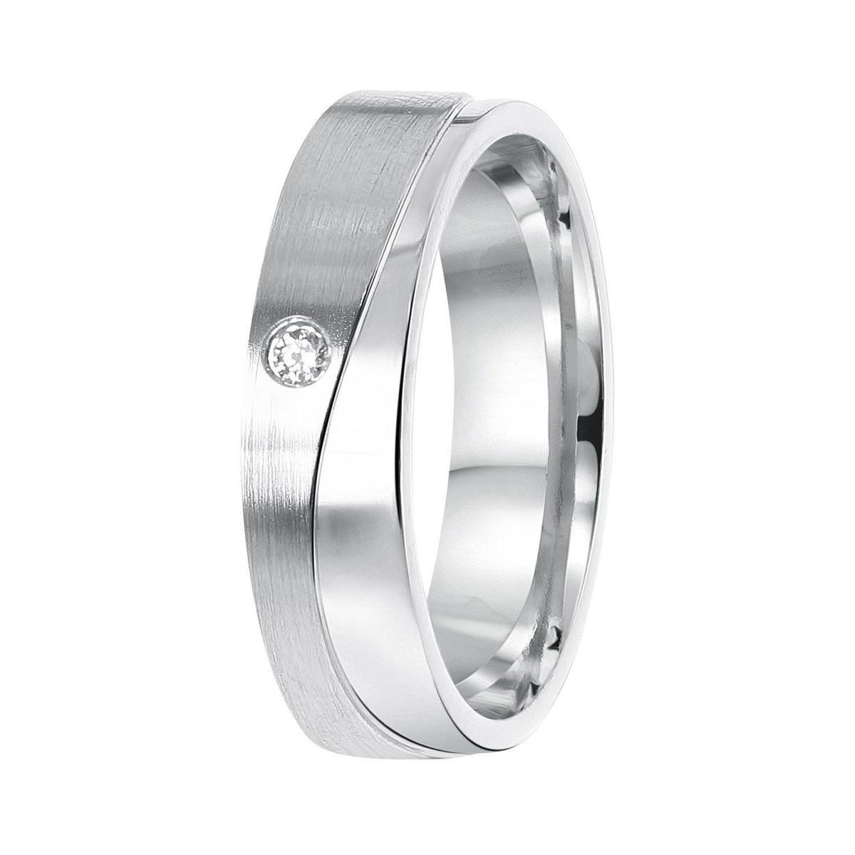 Lucardi Dames Vriendschapsring Santorini zirkonia - Ring - Cadeau - Echt Zilver - Zilverkleurig