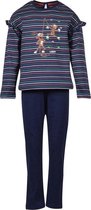 Woody pyjama meisjes/dames - multicolor gestreept - geit - 202-1-PLG-S/987 - maat 116