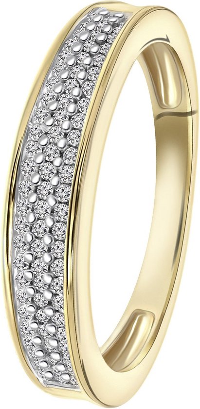 Bague en or jaune 14 kt avec diamant 0,20 ct