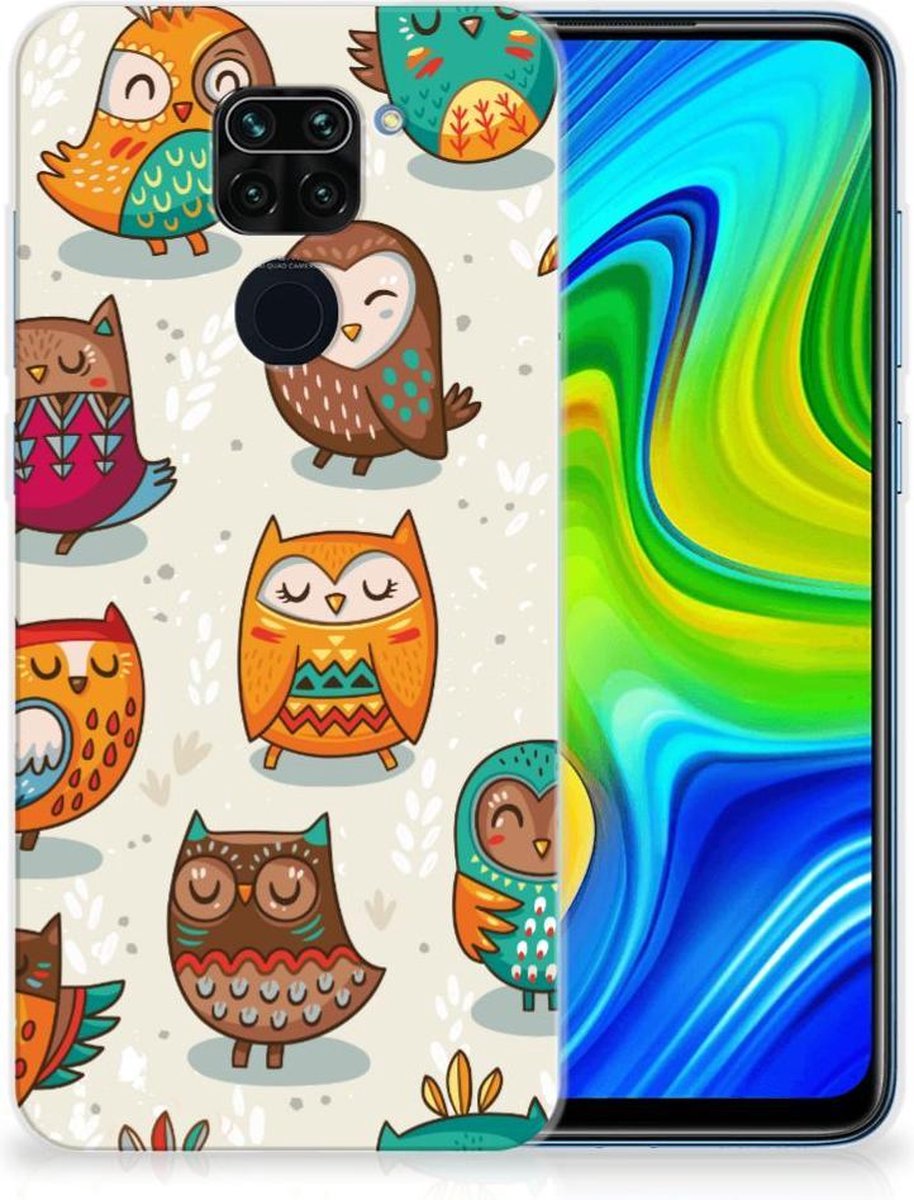 Xiaomi Redmi Note9 TPU Hoesje Vrolijke Uilen