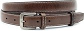 JV Belts Klassieke donker taupe dames riem - dames riem - 2.5 cm breed - Donker Taupe - Echt Leer - Taille: 90cm - Totale lengte riem: 105cm