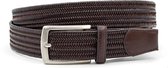 Miguel Bellido Sport Elastische heren riem bruin - heren riem - 3.5 cm breed - Bruin - Echt Leer/Elastiek - Taille: 95cm - Totale lengte riem: 110cm