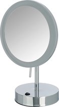 Wenko Aura make-up spiegel staand met LED-verlichting en 5x vergrotend 20 cm, chroom
