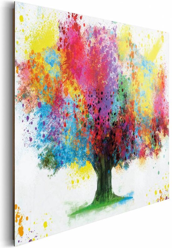 Schilderij Kleurrijke boom 60x90 cm