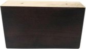 Rechthoekige donker bruine houten meubelpoot 9 cm
