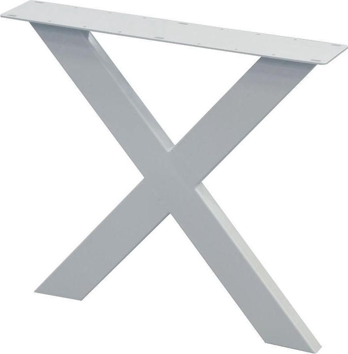 FLE - Stalen X tafelpoot 75 bij 4 cm en hoogte 72 cm wit gepoedercoat (koker 4 x 10 cm)