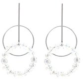 Dielay - Oorbellen - Ringen met Glaskralen - Facet Geslepen - Oorhangers - 55 mm - Zilverkleurig