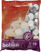 Bolsius Waxinelichten wit 70 stuks