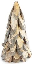 Countryfield - Kerstboom - Tino - 18 X 37 Cm - Hout - Naturel/zilver