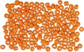 Rocailles, d 3 mm, afm 8/0 , gatgrootte 0,6-1,0 mm, oranje, 25 gr/ 1 doos