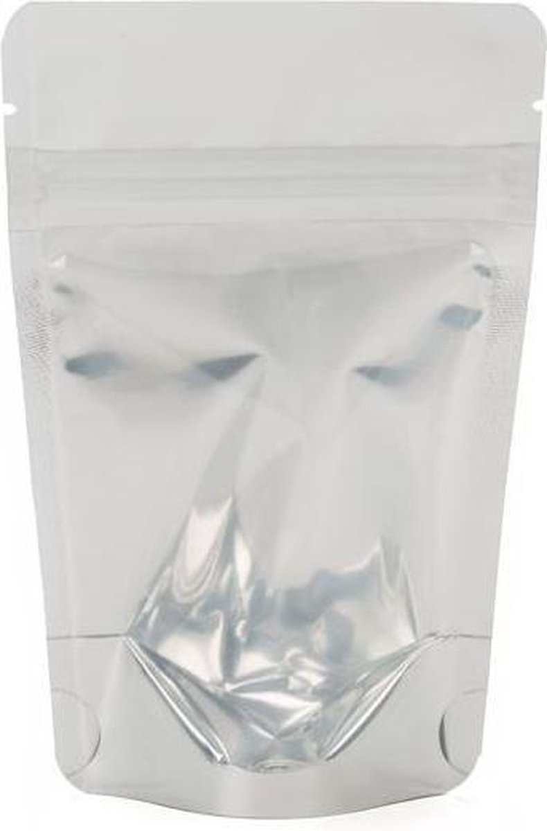 Stazakken Transparant/Wit 13x8x20,5cm | 113 gram met ophanggat (100 stuks)