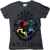 Harry Potter Hogwarts Kids T-Shirt Donkergrijs - Officiële Merchandise