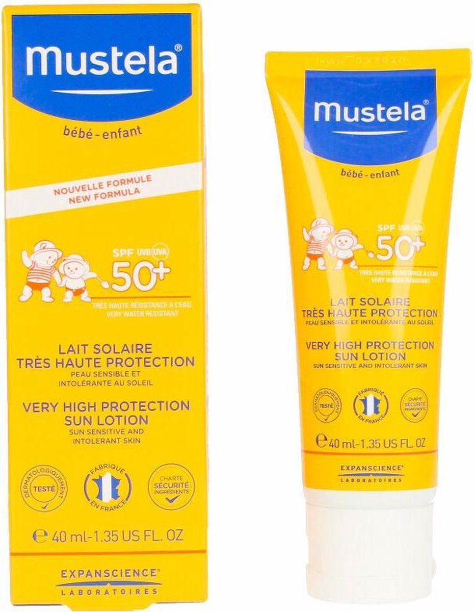 Goedkoopste Zonnebrandlotion Bébé Sol Mustela Spf 50 (40 ml