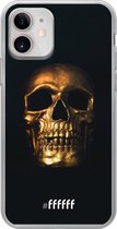 iPhone 12 Mini Hoesje Transparant TPU Case - Gold Skull #ffffff