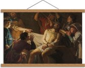 Schoolplaat – Oude Meesters - De doornenkroning van Jezus, Gerard v Honthorst, 1622 - 60x40cm Foto op Textielposter (Wanddecoratie op Schoolplaat)