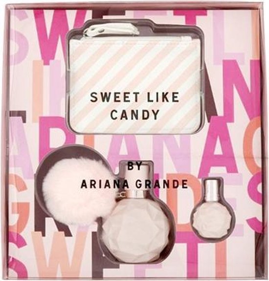Ariana Grande Sweet like candy geschenkset - 50ml eau de parfum + 7.5ml tasspray + Troussee - Ariana Grande