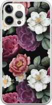 iPhone 12 Pro Max hoesje siliconen - Flowers - Soft Case Telefoonhoesje - Bloemen - Transparant, Multi