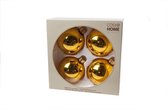 KERSTBALLEN SET 4 STUKS | KERSTVERSIERING | SHINY OKER | D8 CM | GLAS