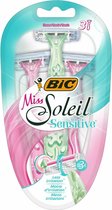 BIC Miss Soleil Sensitive Wegwerpscheermesjes Vrouwen - 2 roze en 1 mintgroene - Pak van 3 Stuks