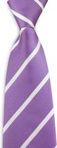 We Love Ties - Stropdas Spring Stripes - geweven zuiver zijde - paars / wit
