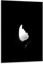 Dibond - Silhouet Gezicht van Vrouw  - 80x120cm Foto op Aluminium (Wanddecoratie van metaal)