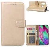 Samsung A40 Hoesje Wallet Case Goud