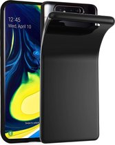 Flexibele achterkant Silicone hoesje zwart Geschikt voor: Samsung Galaxy A80