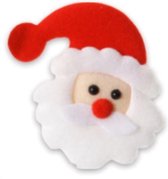 Verhaak Broche Met Led Kerstman 10 Cm Rood/wit