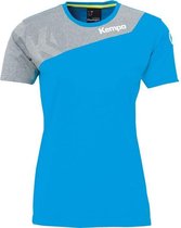 Kempa Core 2.0 Shirt Dames Kempablauw-Donker Grijs Melange Maat XS