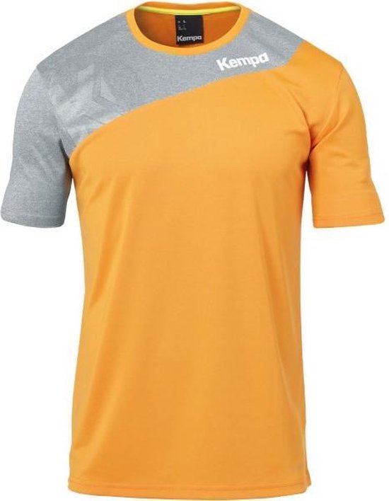 Kempa Core 2.0 Shirt Fel Oranje-Donker Grijs Melange Maat 2XL