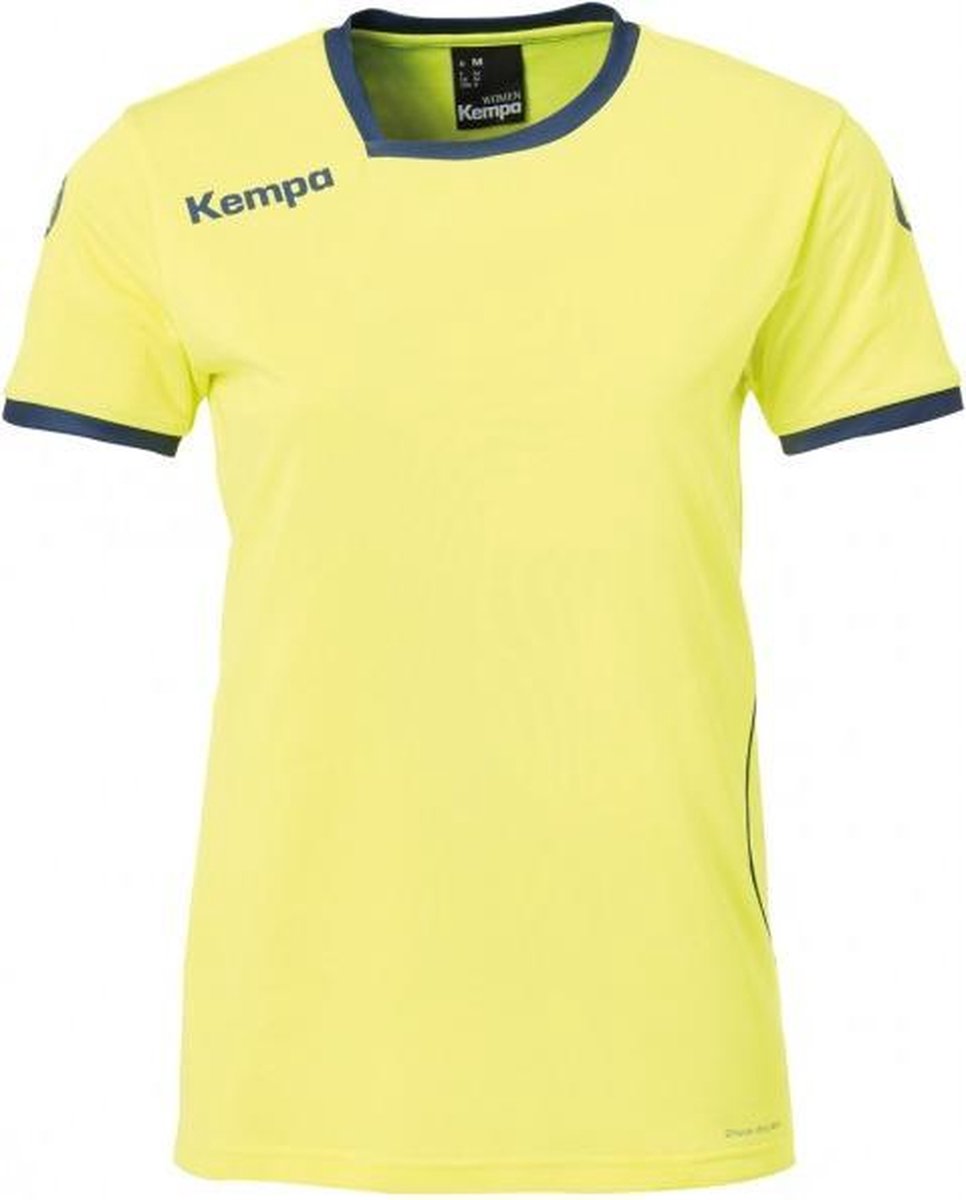 Kempa Curve Shirt Dames - Geel / Blauw - maat XS