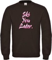 Wintersport sweater Ski you later - Zwart M - soBAD. | Foute apres ski outfit | kleding | verkleedkleren | wintersporttruien | wintersport dames en heren