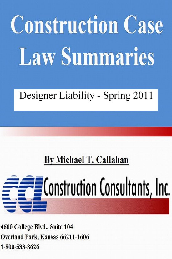Construction Case Law Summaries: Designer Liability - Spring ... - cover