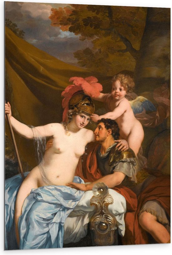 Dibond - Oude meesters - Odysseus bij Calypso, Gerard de Lairesse, ca. 1680 - 80x120cm Foto op Aluminium (Met Ophangsysteem)