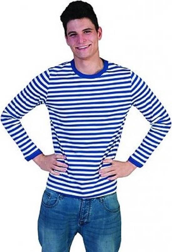 Apollo Verkleedshirt Stripes Junior Katoen Blauw/wit Mt 152/164 | bol.com