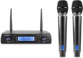 Draadloze microfoon - Vonyx WM62 draadloze microfoons - 16 kanaals - UHF - 2x handmicrofoon